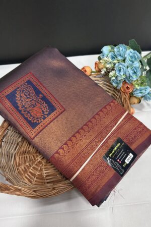 Premium tissue semi Kanchi with mango motif