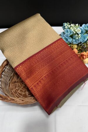 Semi Kanchi polka dots same like pure silk design