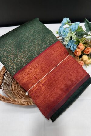 Semi Kanchi polka dots same like pure silk design