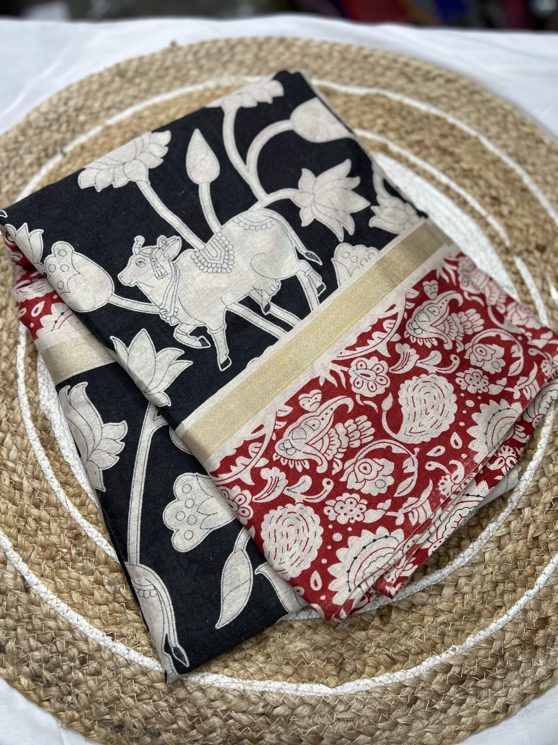 Pichwai kalamkari saree