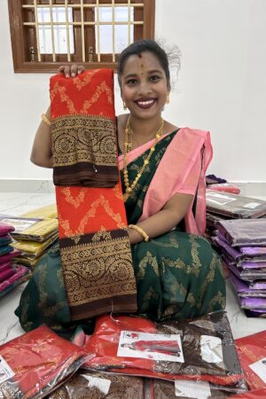 Necklace foil work saree FS090