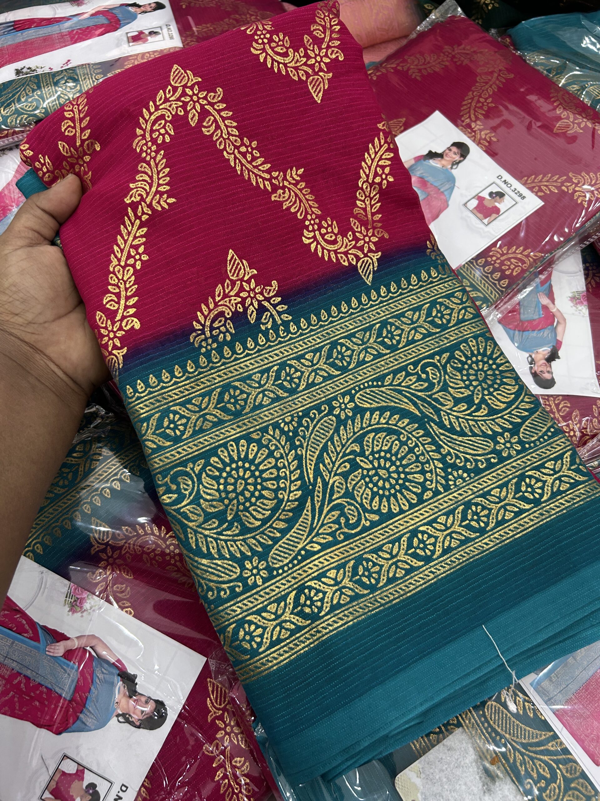 Necklace foil work saree FS085 - Image 2