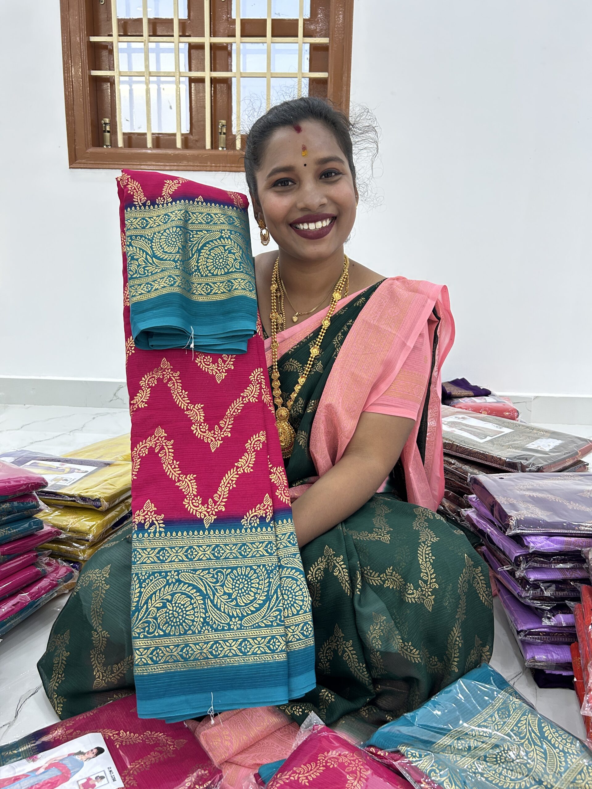 Necklace foil work saree FS085