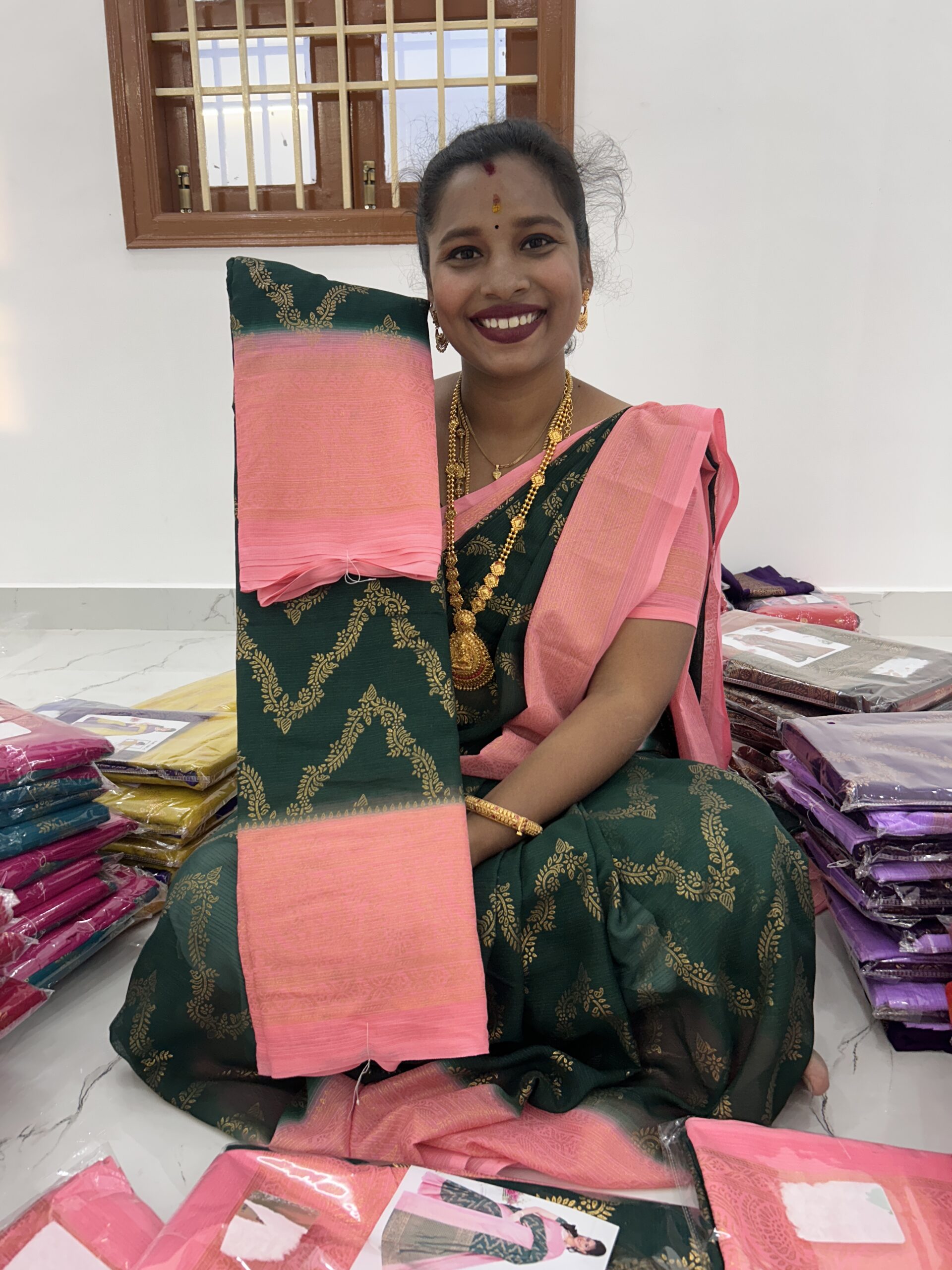 Necklace foil work saree FS084