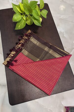 Strawberry pink Paai Madi pure silk