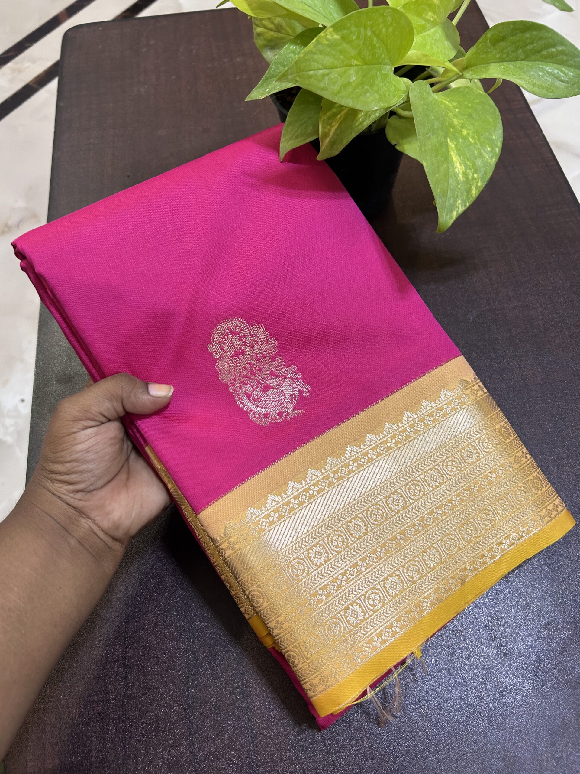Original korvai Kanchi semi silk KK071 - Image 5