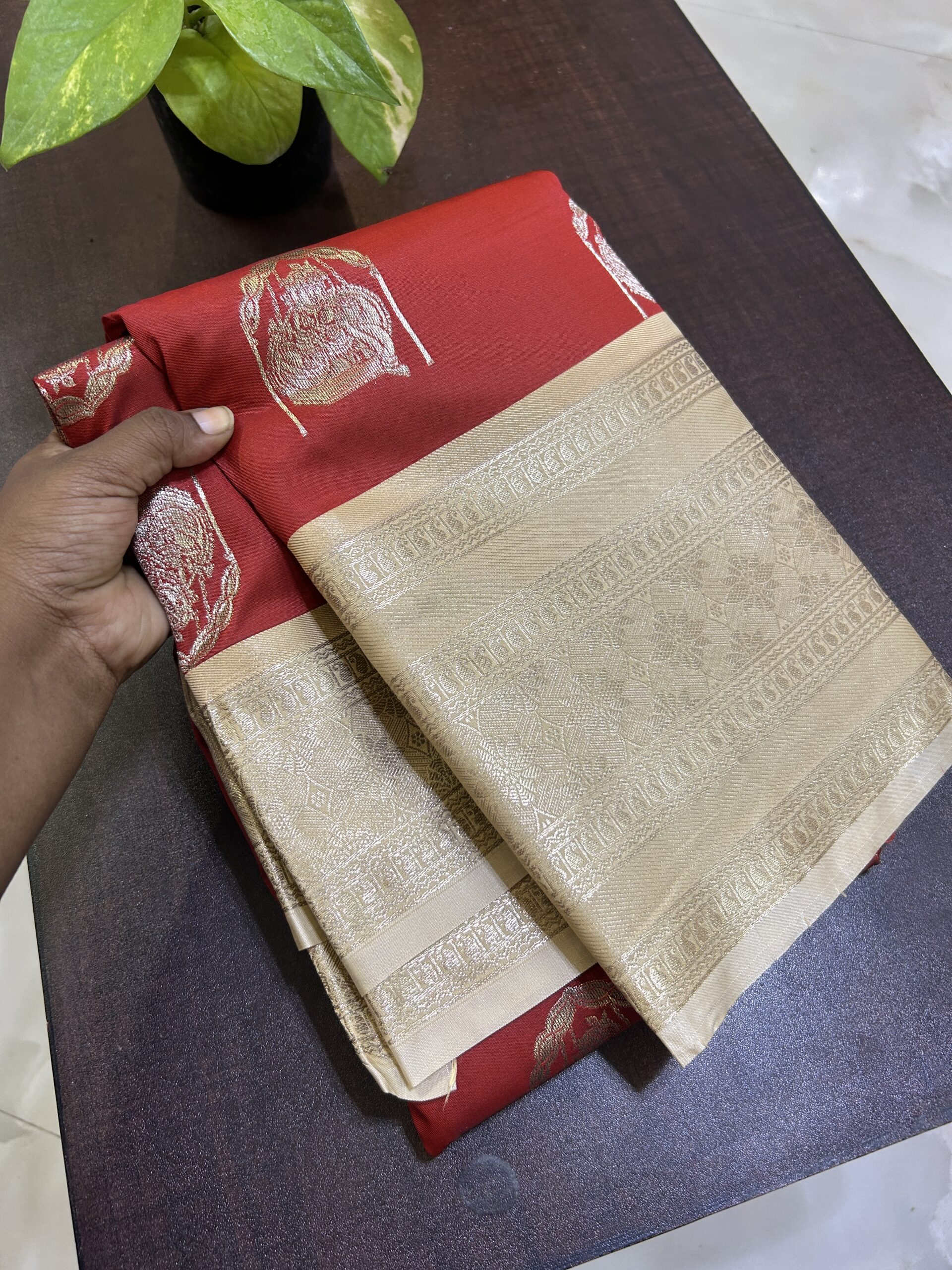 Original korvai Kanchi semi silk KK072 - Image 3