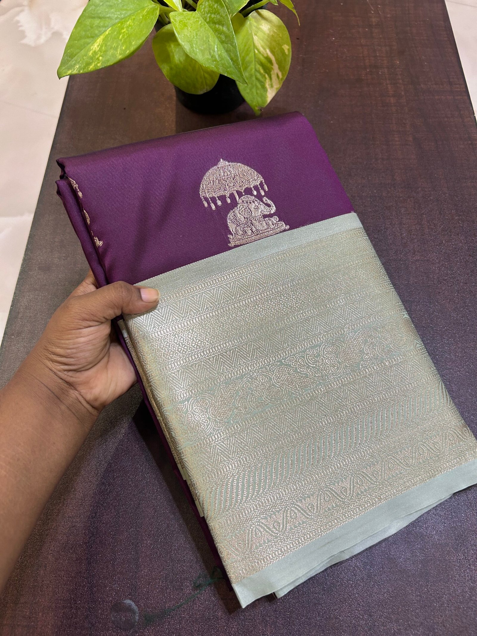 Original korvai Kanchi semi silk KK073 - Image 4
