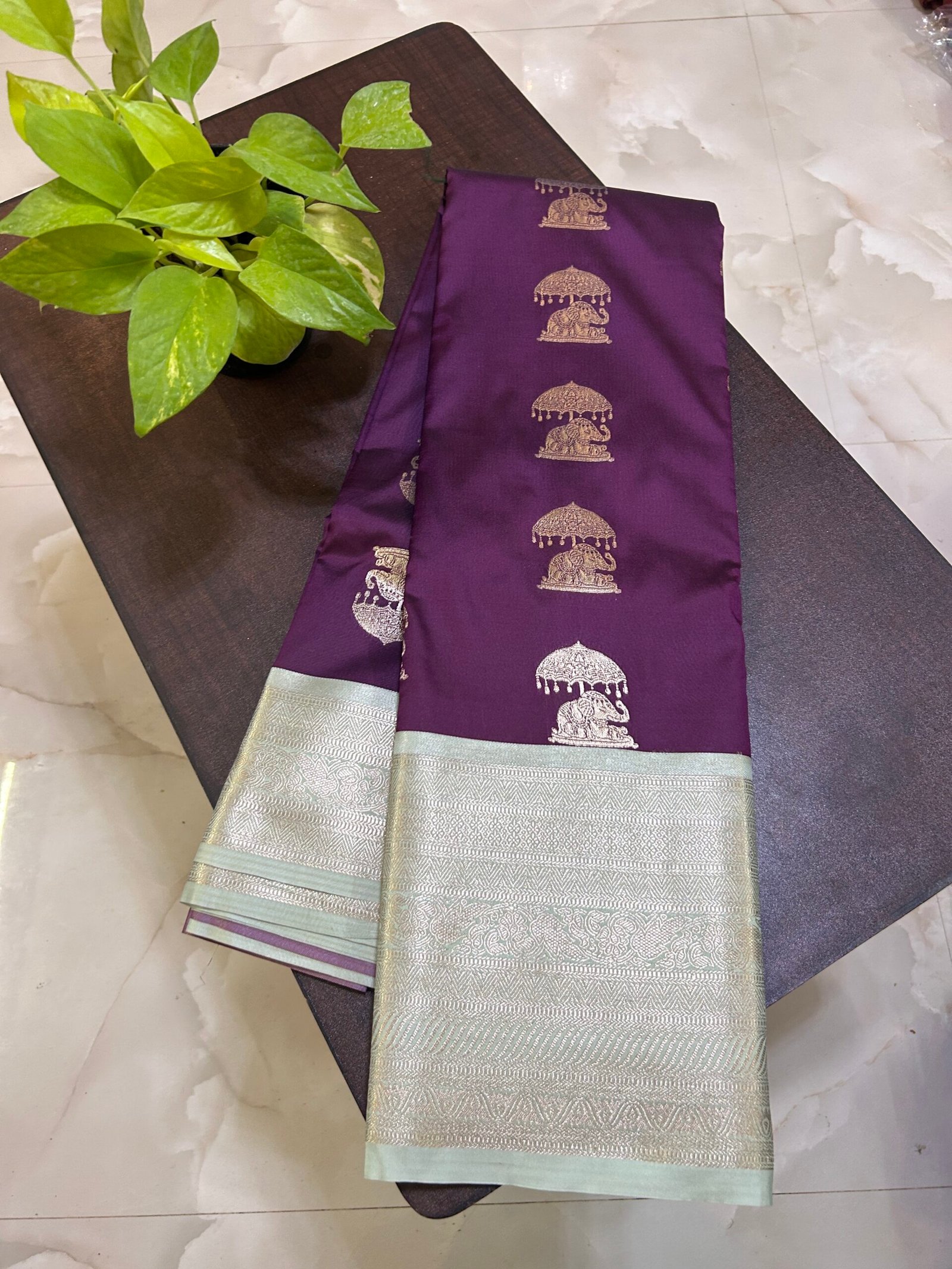 Original korvai Kanchi semi silk KK073 - Image 3