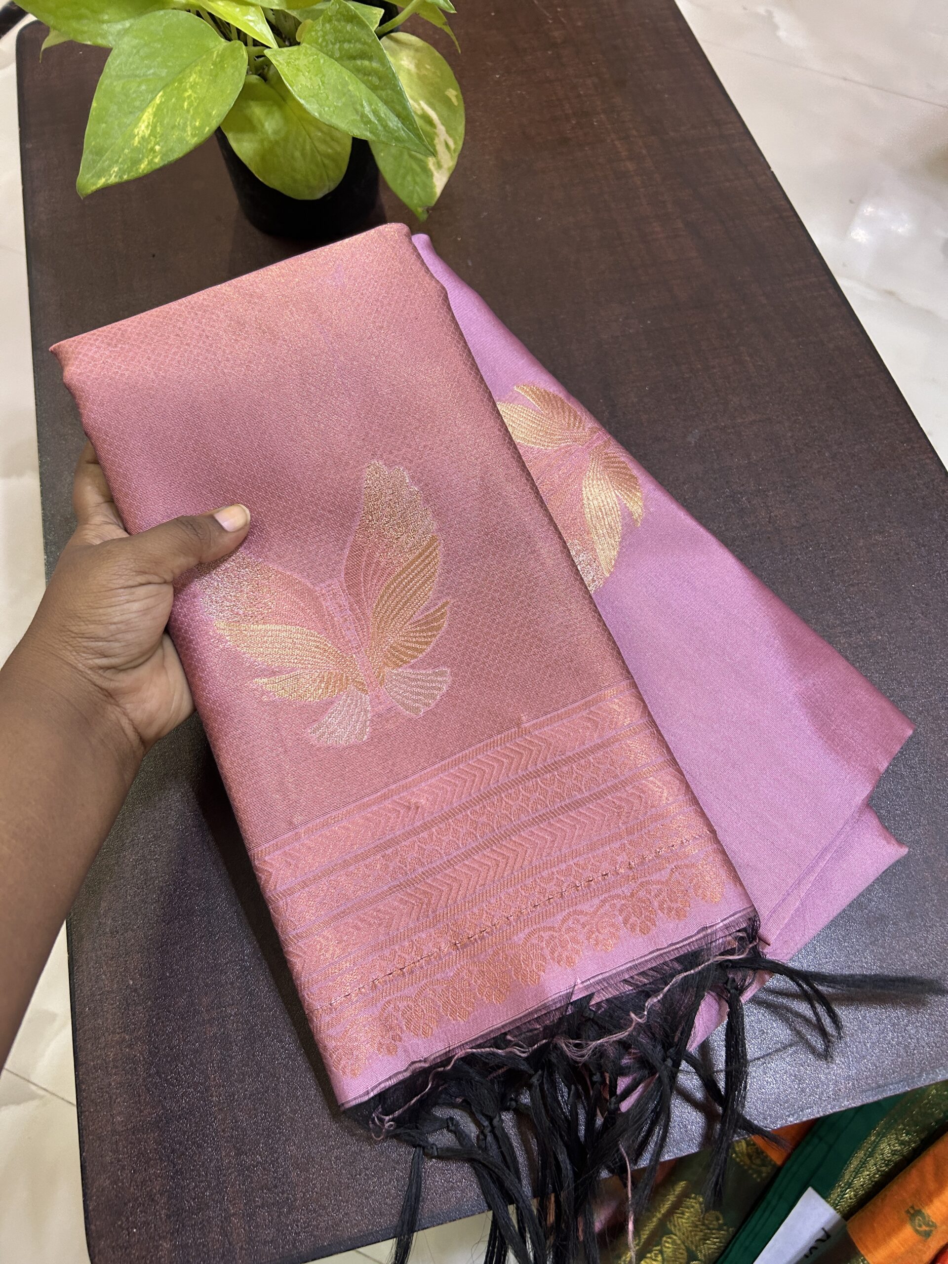 Triple zari semi silk TS074