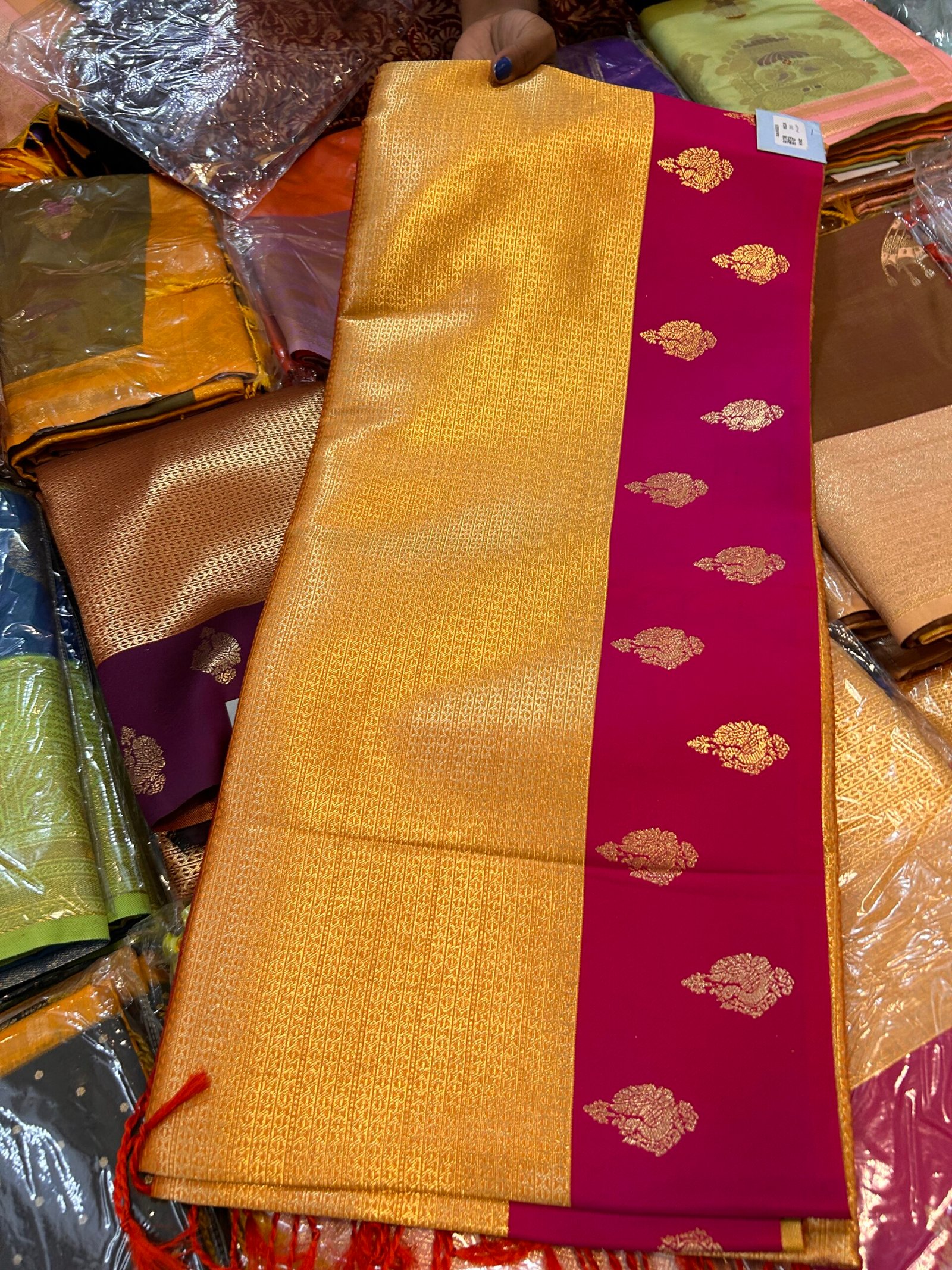 Yellow Rose Matka glaze silk