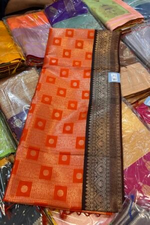 Tangerine brown Matka glaze silk