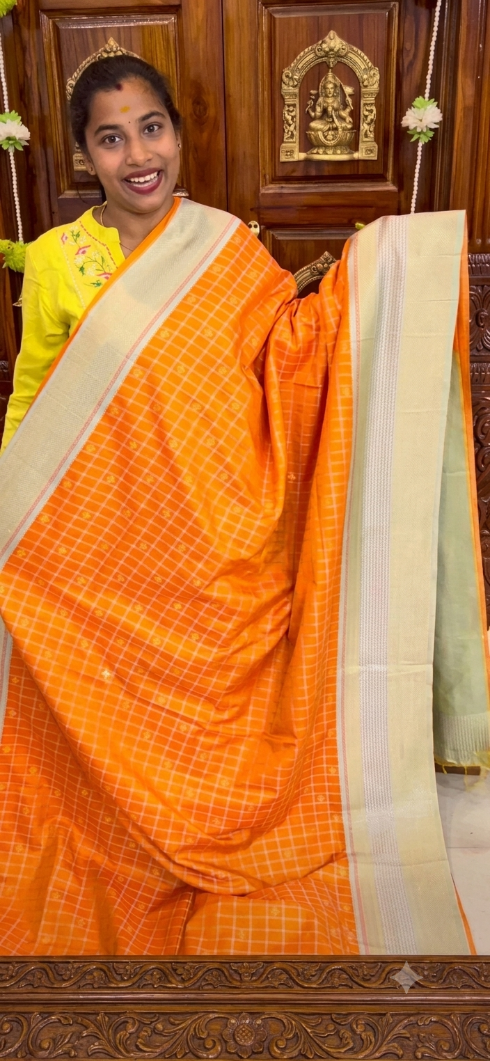 Tangerine Aqua Matka glaze silk - Image 2