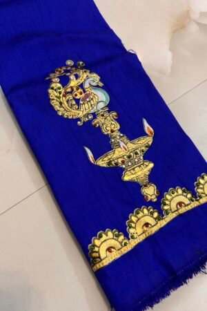 Tanjore painted blouse Royal blue