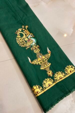 Tanjore painted blouse Green