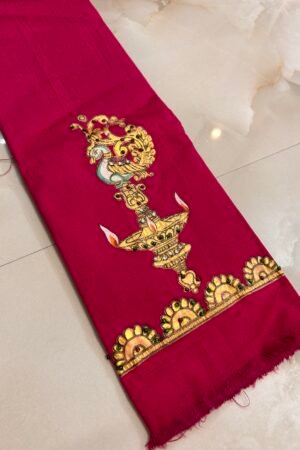 Tanjore painted blouse Rose color