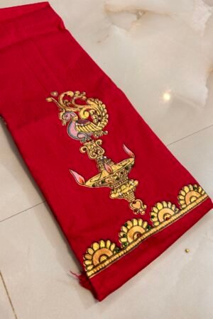 Rani pink Tanjore painted blouse