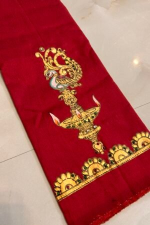 Maroon Tanjore painted blouse