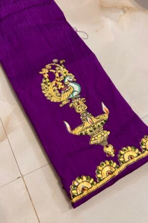 Violet Tanjore painted blouse