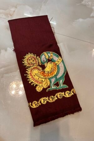 D2 Tanjore painted blouse coffee