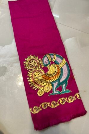 D2 Tanjore painted blouse Rose color
