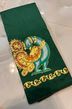 D2 Tanjore painted blouse Green color