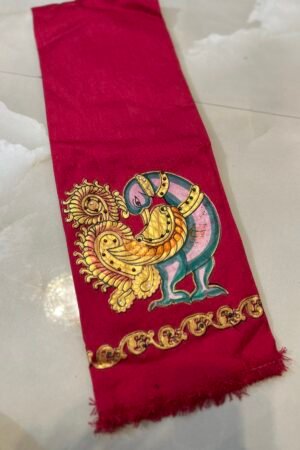 D2 Tanjore painted blouse Rani pink
