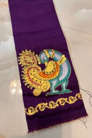 D2 Tanjore painted blouse deep violet