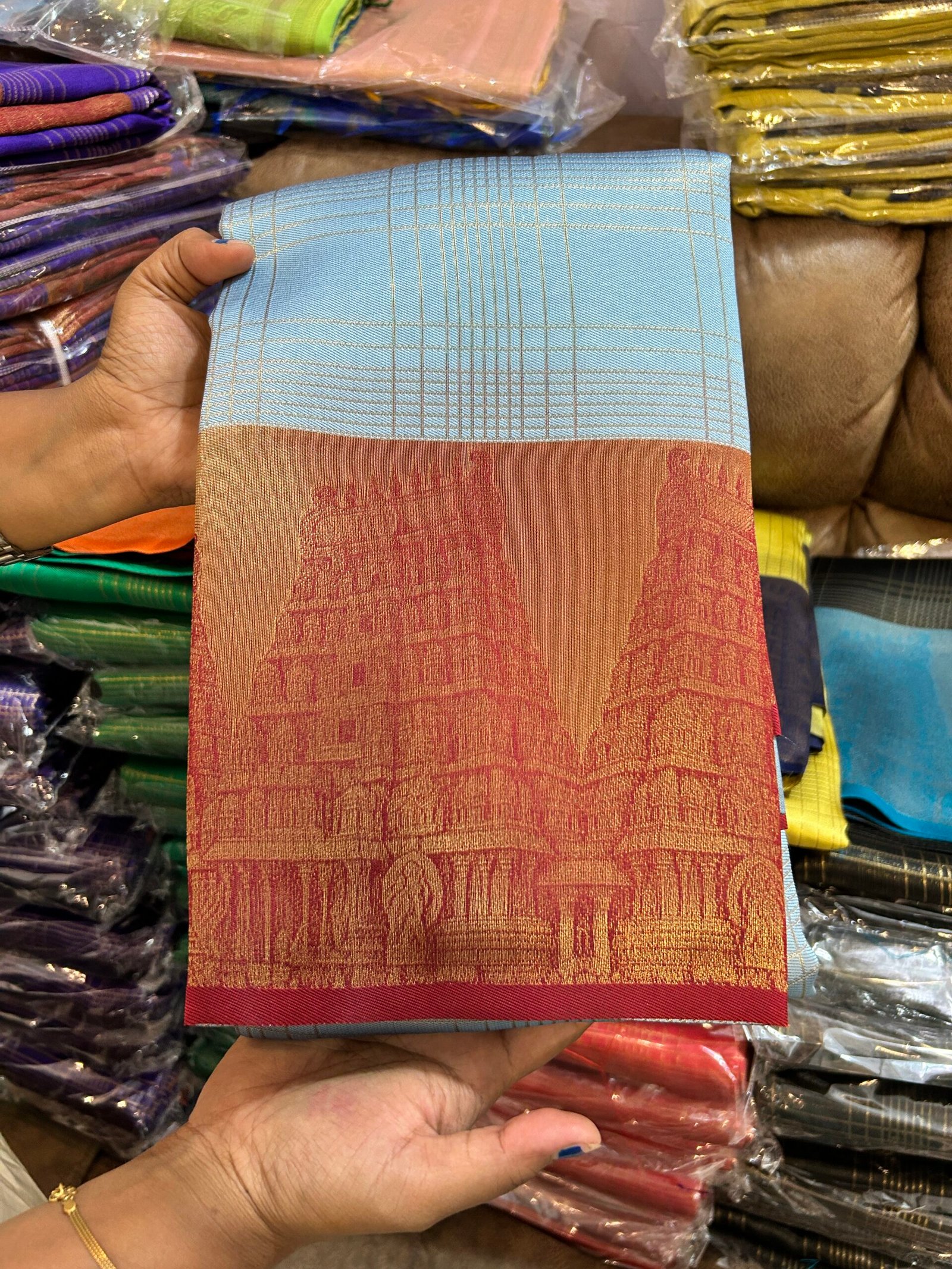 Sky Coral Terracotta Srirangam Gopuram - Image 3