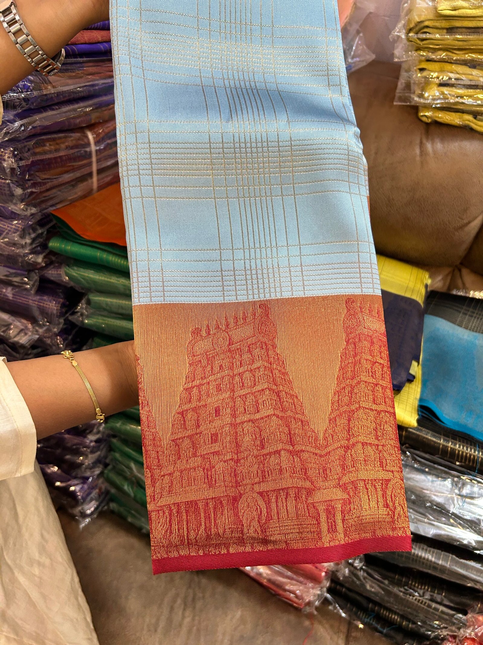 Sky Coral Terracotta Srirangam Gopuram - Image 5