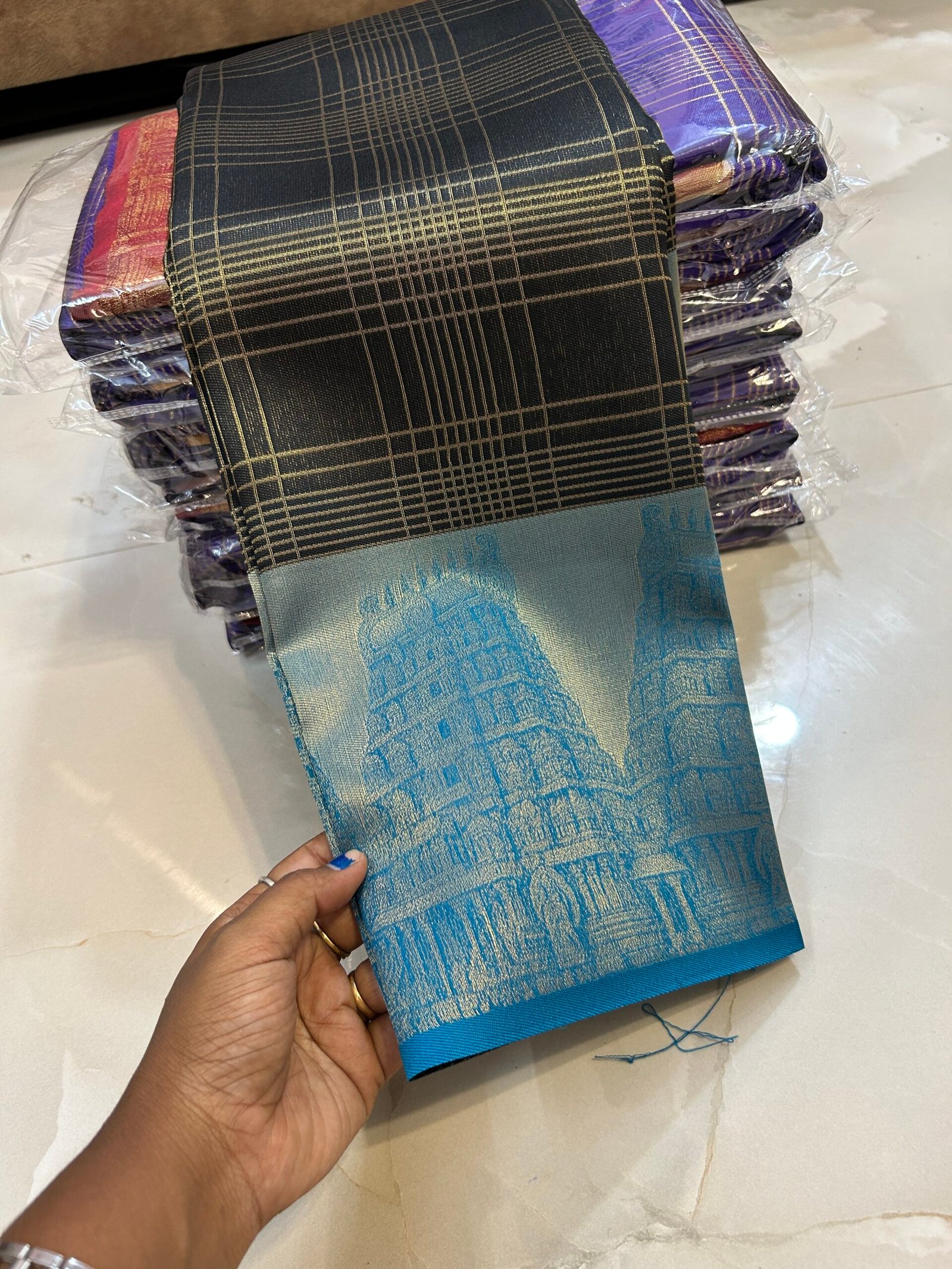Jet Black powder blue Srirangam - Image 2