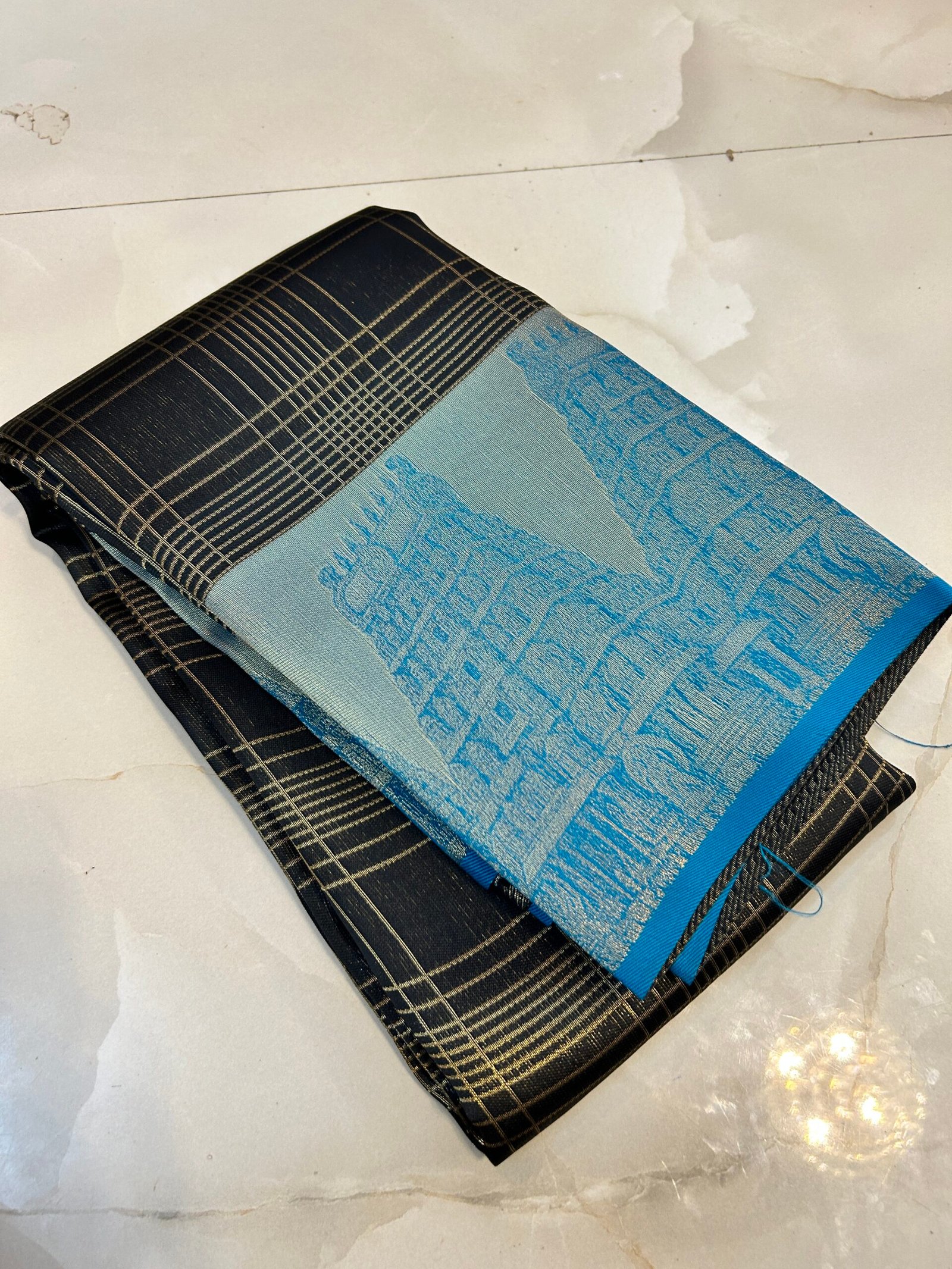 Jet Black powder blue Srirangam