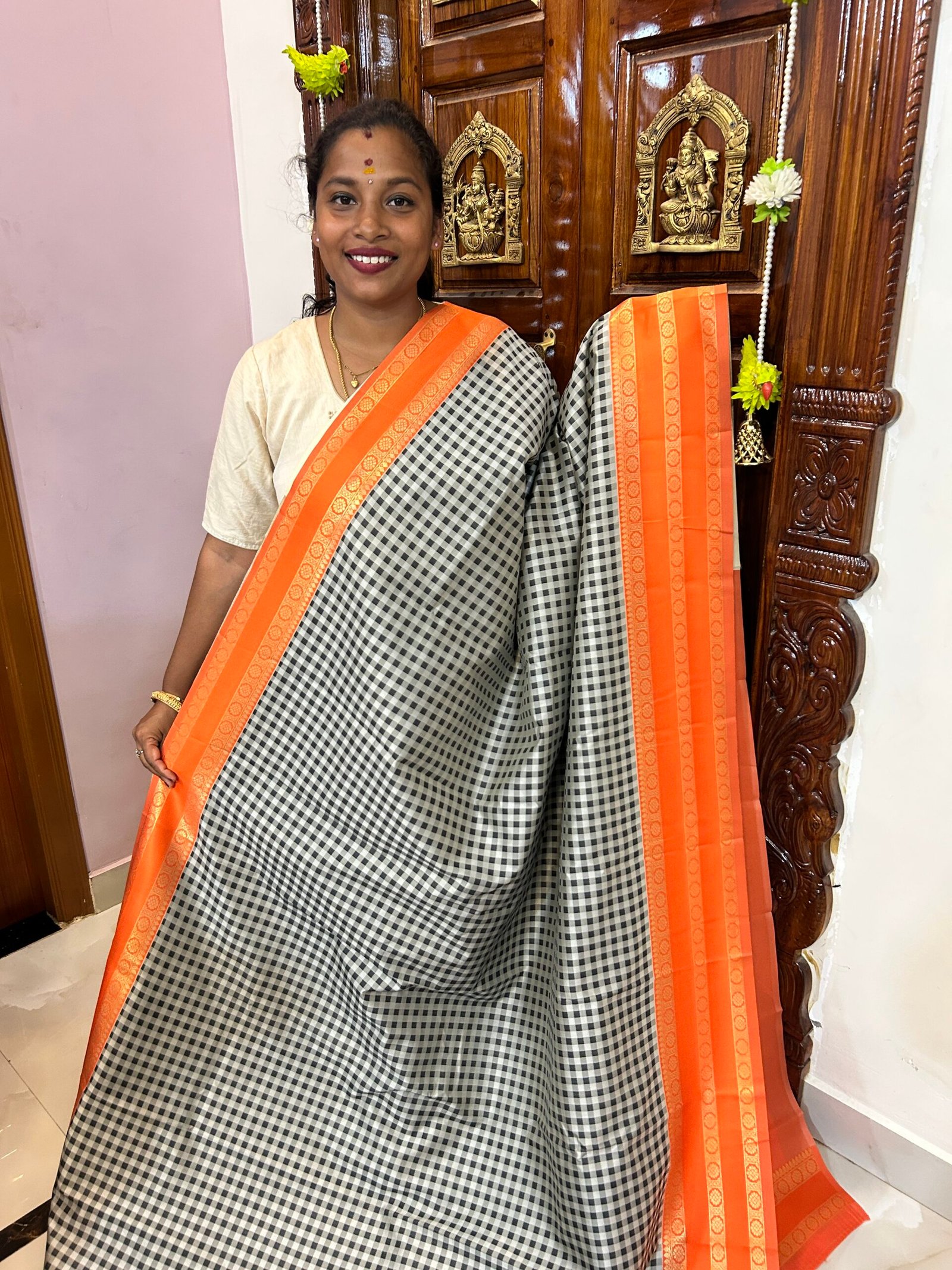 Tangerine Orange MADRAS KATTAM