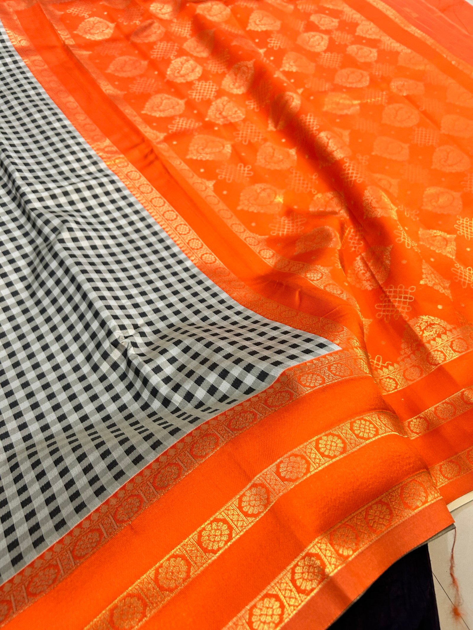 Tangerine Orange MADRAS KATTAM - Image 5