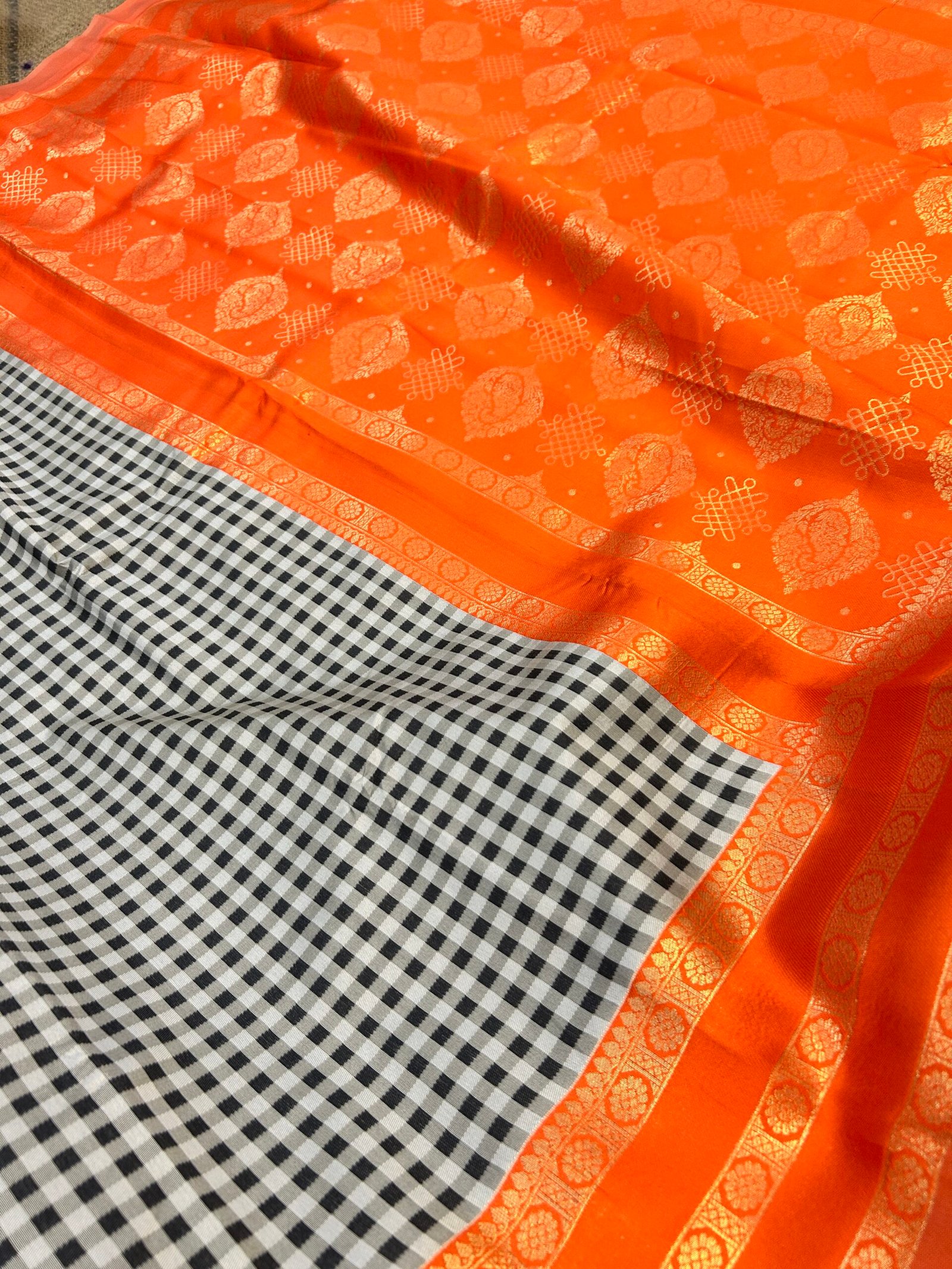 Tangerine Orange MADRAS KATTAM - Image 4