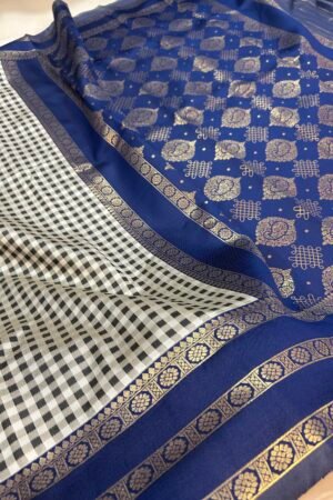 Imperial Navy blue MADRAS KATTAM