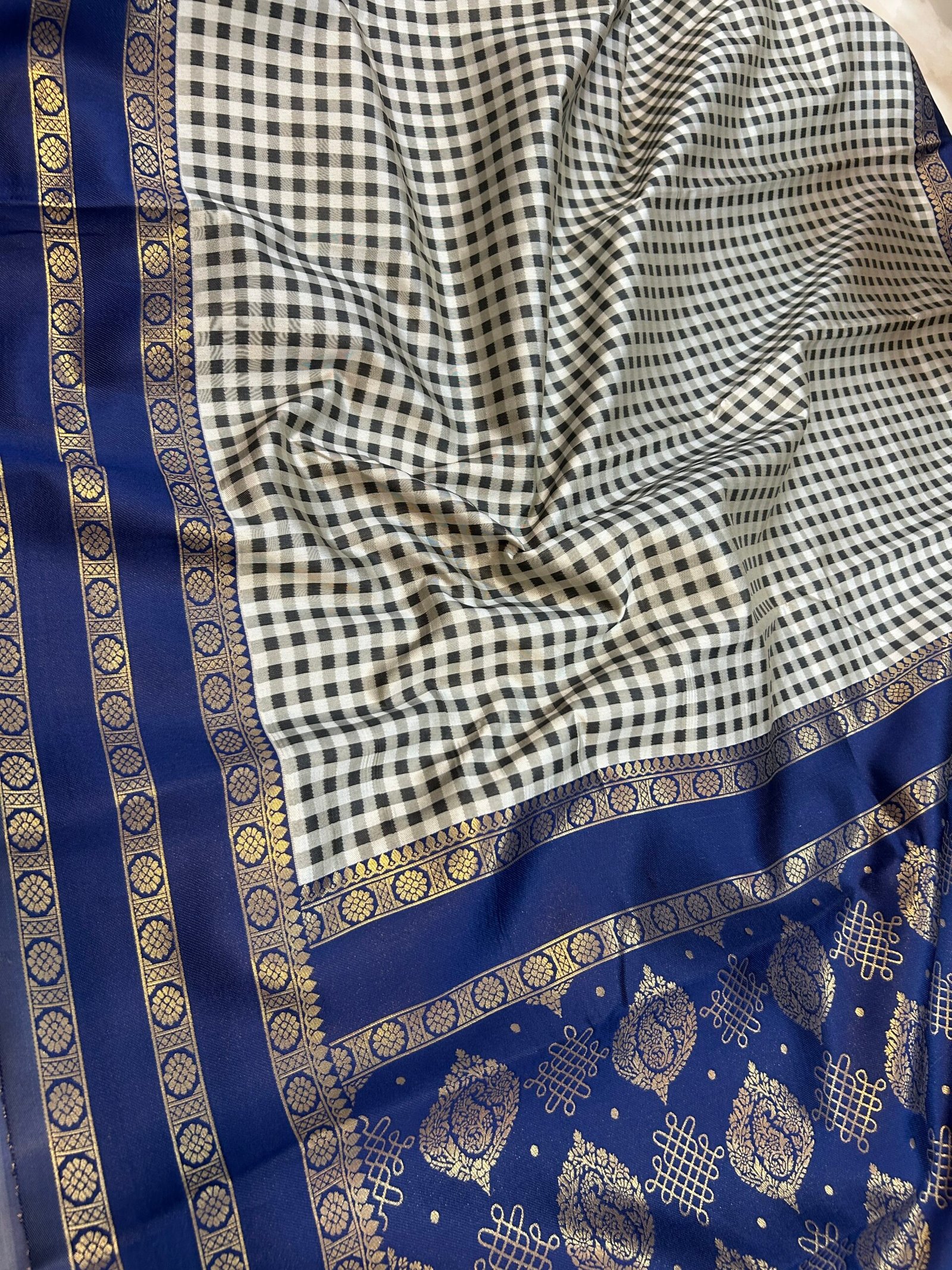 Imperial Navy blue MADRAS KATTAM - Image 5
