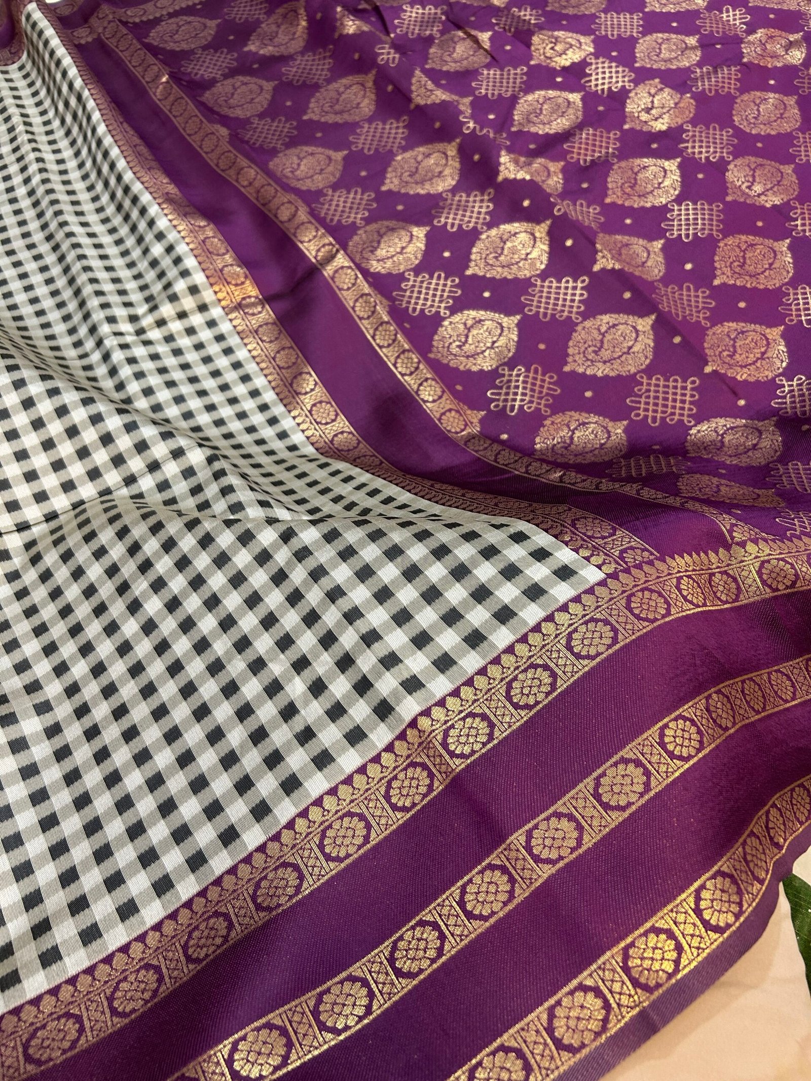 Burgundy MADRAS KATTAM - Image 5