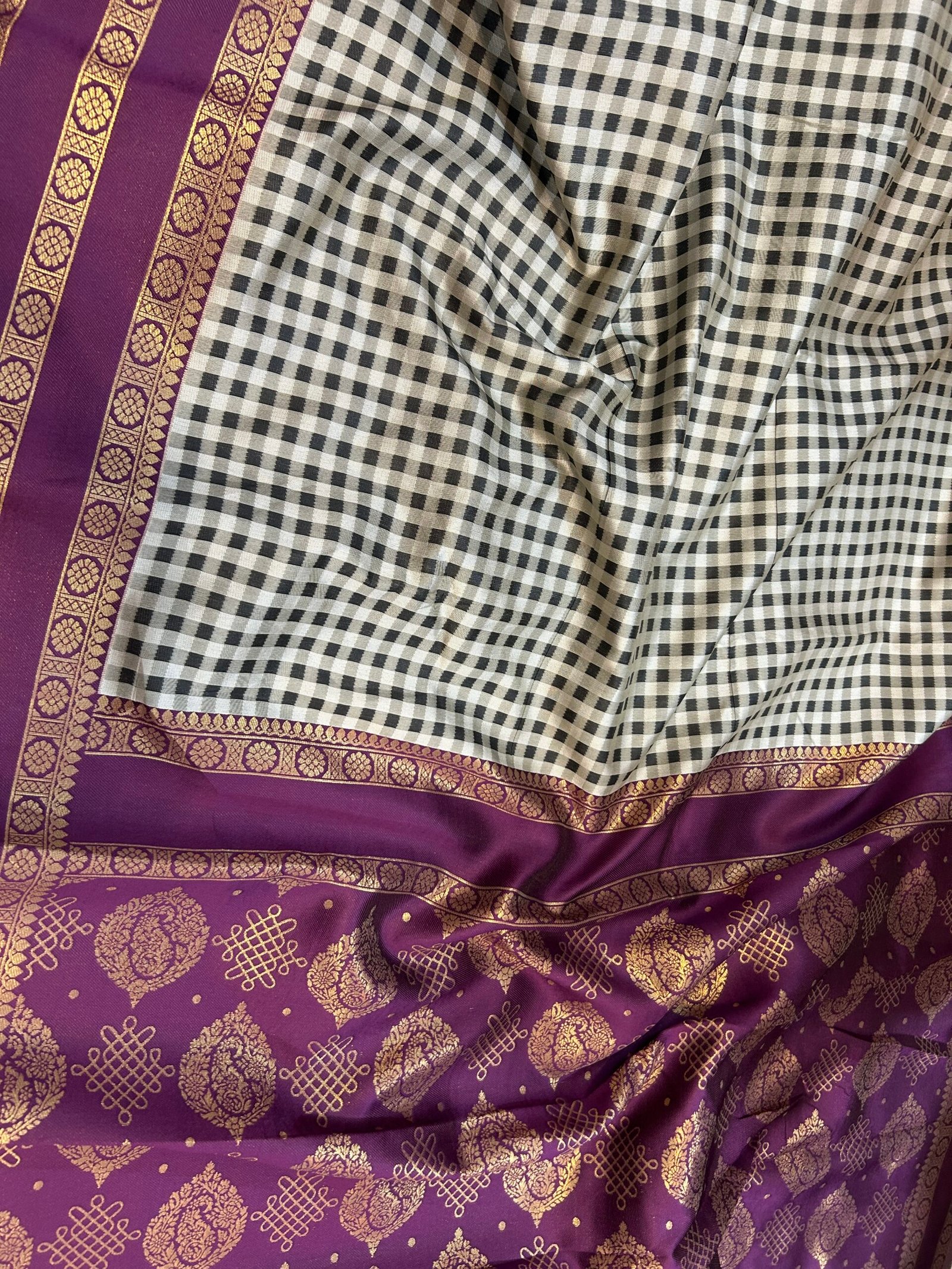 Burgundy MADRAS KATTAM - Image 6
