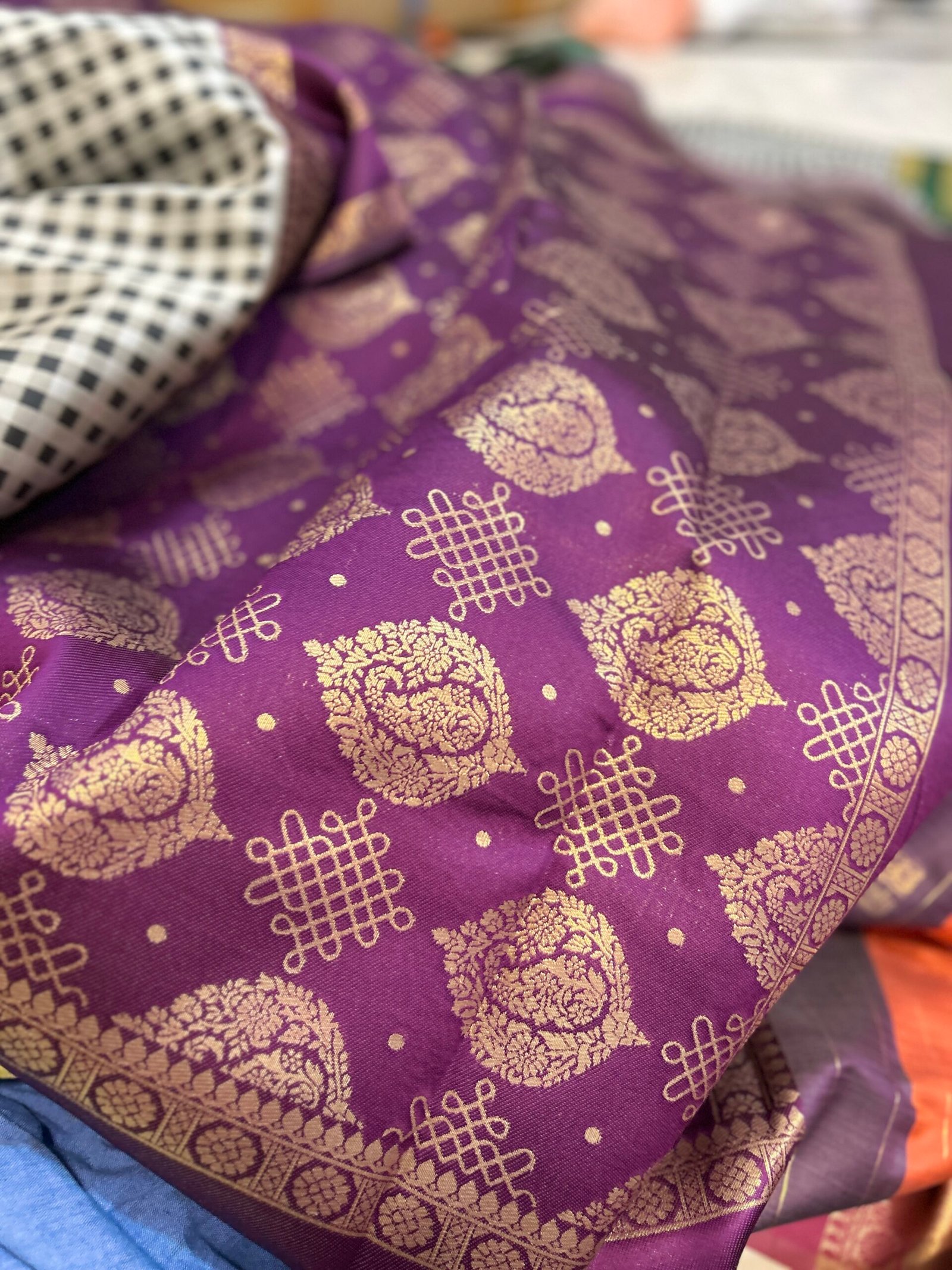 Burgundy MADRAS KATTAM - Image 4