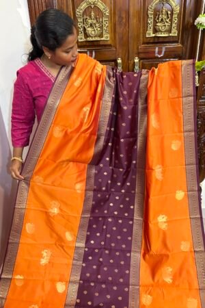 Dual shade Orange & Wine Muppagam