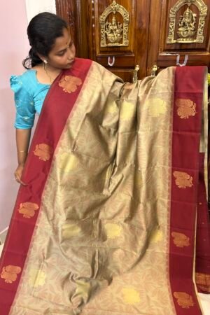 Soft Pochampally Ivory & Arakku podi